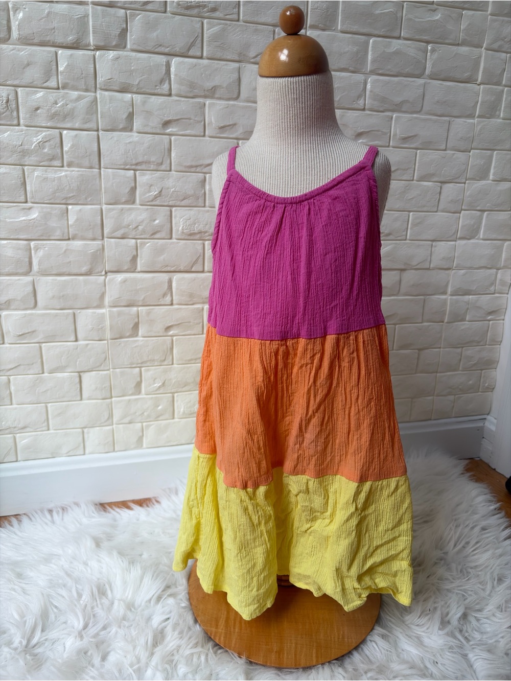 OshKosh B'gosh Pink Orange Yellow Tiered Sundress
